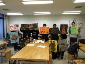 落ち葉作品の発表会