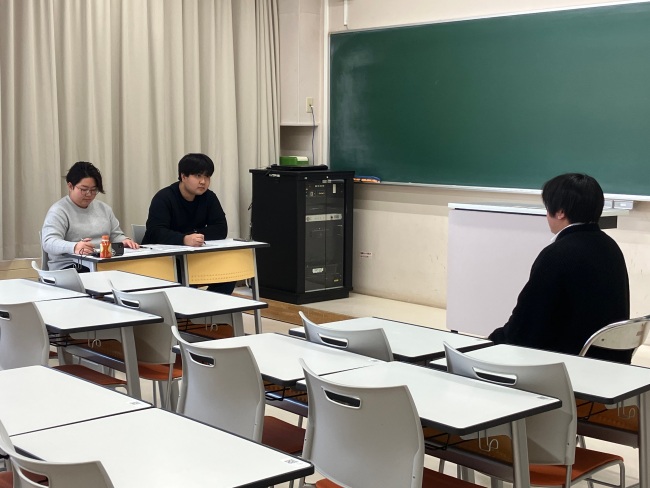 教室Bの面接練習。自分らしさをどう表現するかも重要なポイントですね。